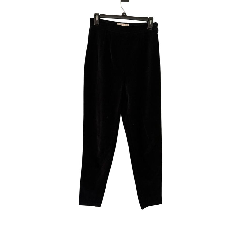 Casual Corner Women’s 6 Black Pants Velvet Trousers Pleated Tapered Leg 27x29